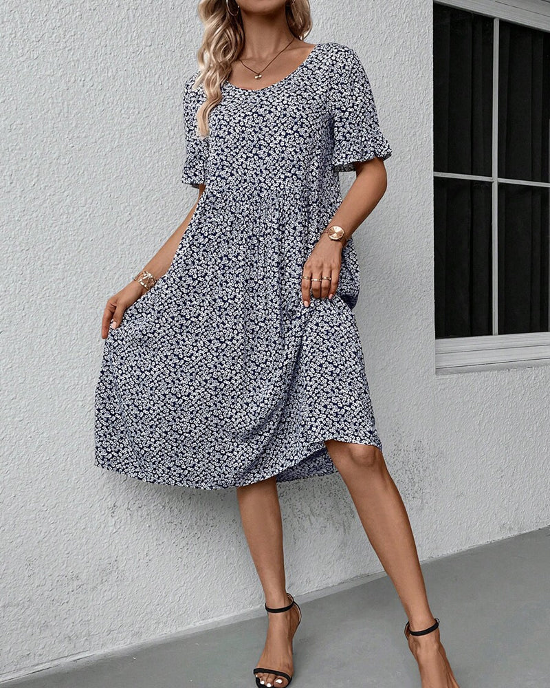 Fleur™ - Elegant Floral Midi Dress