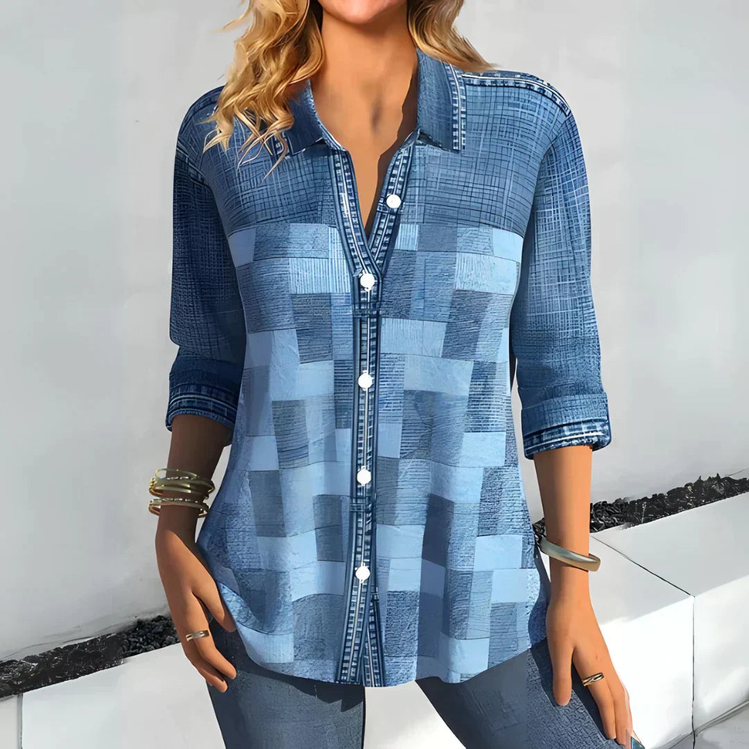 Hazel | Classic Checkered Blouse