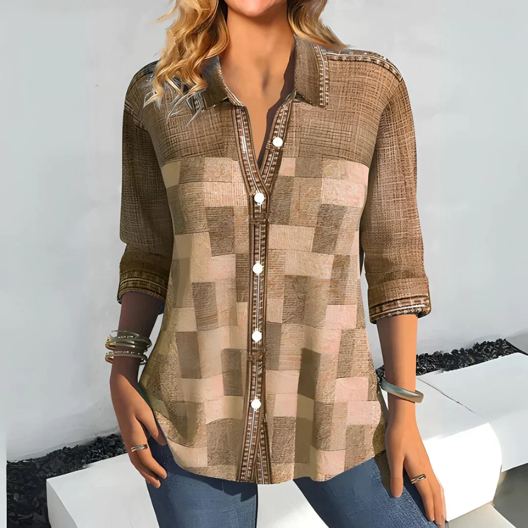 Hazel | Classic Checkered Blouse