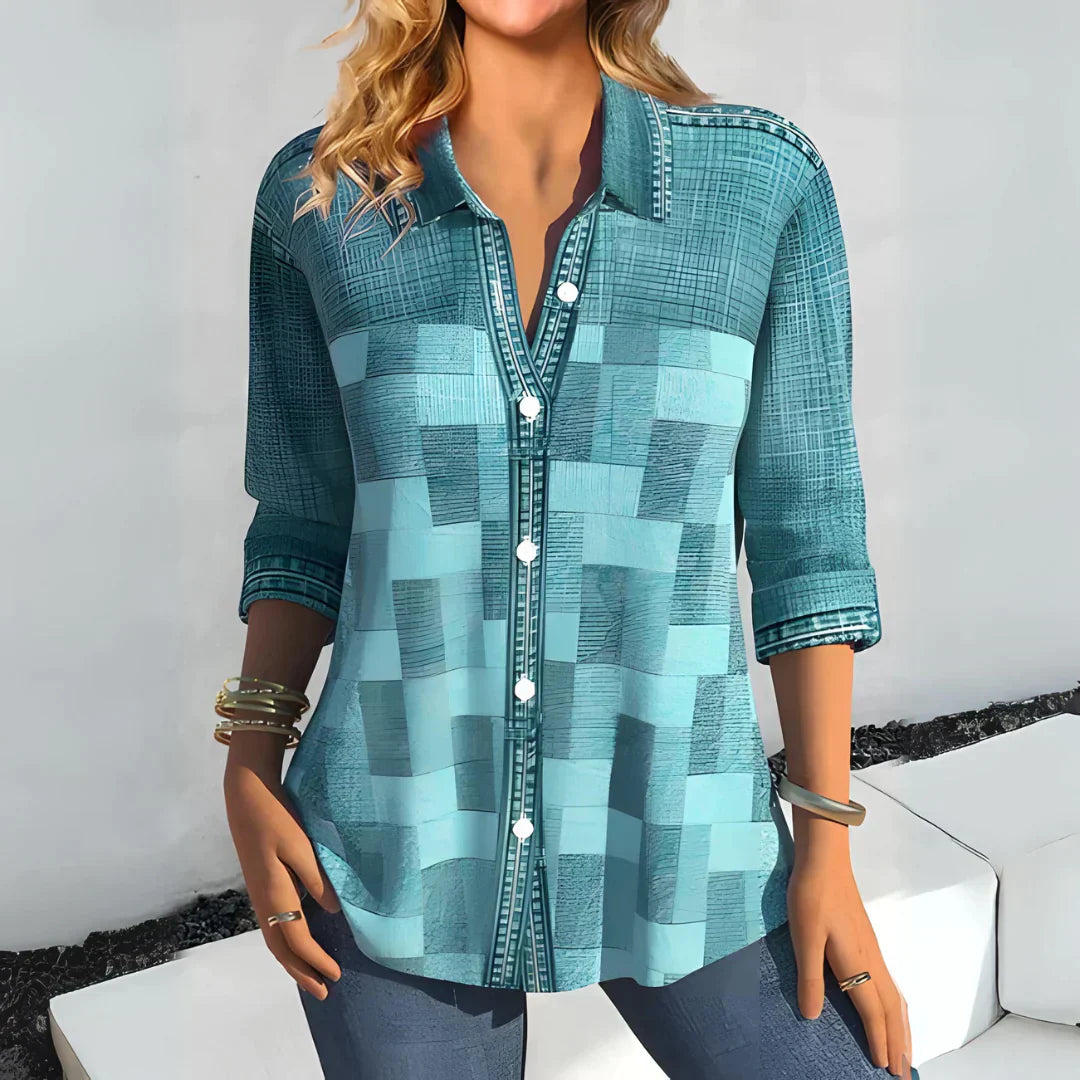 Hazel | Classic Checkered Blouse