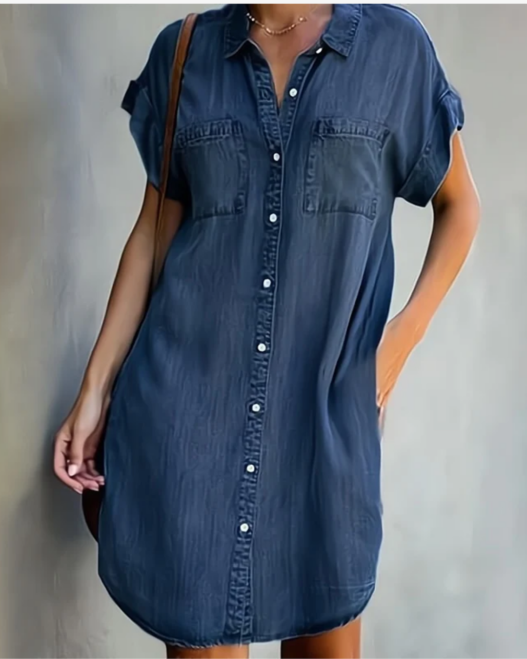 Paulina | Short Sleeve Denim Dress for Women