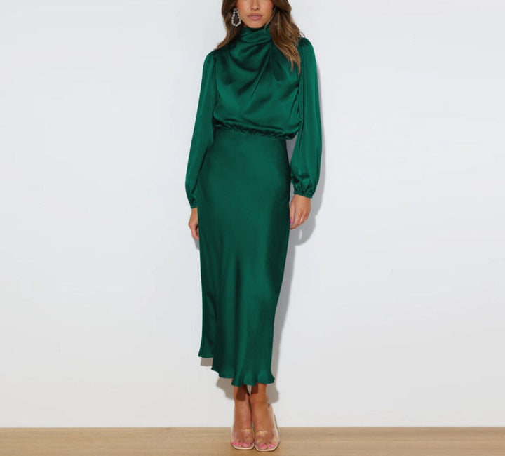 Grace™ | Elegant Silk Dress with Long Sleeves