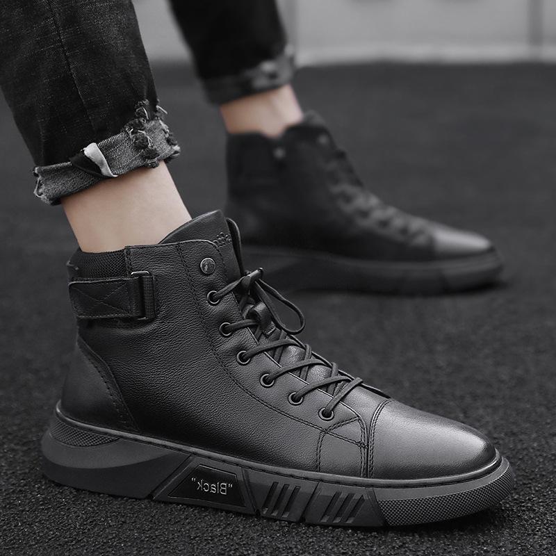 MYLO - SOLID BLACK LEATHER SHOES